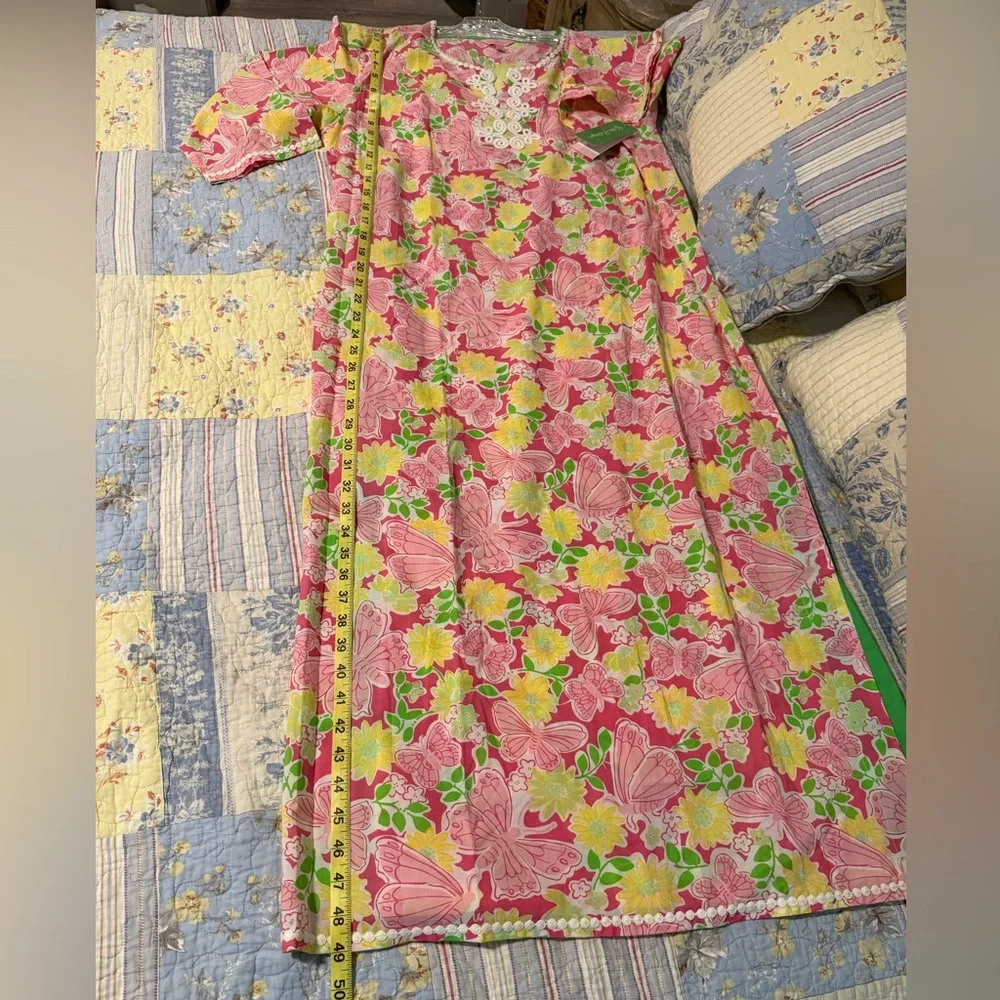 Lilly Pulitzer Floral Pink and Green Caftan Maxi NWT - Picture 8 of 8